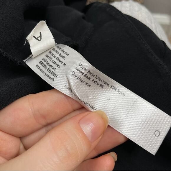 EILEEN FISHER Silk Dress Womens Size Small LBD Quiet Luxury Capsule Minimalist - Picture 8 of 9